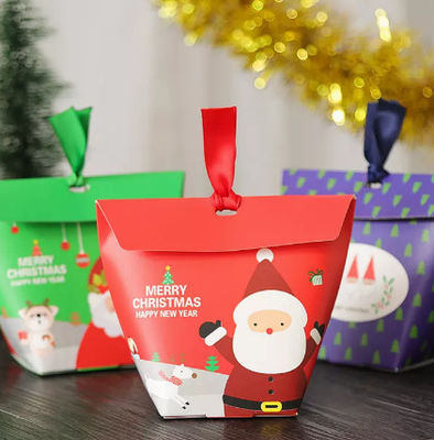 6*6*10 cm Kağıt Noel Hediyesi Şeker Kutusu Noel Baba Baskı