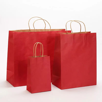 Paket Servis Paketleme Kağıt Torba Logo Baskı Vernikleme Kraft Kağıt Torba TUV