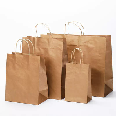 Paket Servis Paketleme Kağıt Torba Logo Baskı Vernikleme Kraft Kağıt Torba TUV