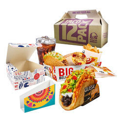Taco Özelleştirilmiş Gıda Ambalaj Kutusu Kraft Kağıt Paketleme Karton Gıda Kutuları