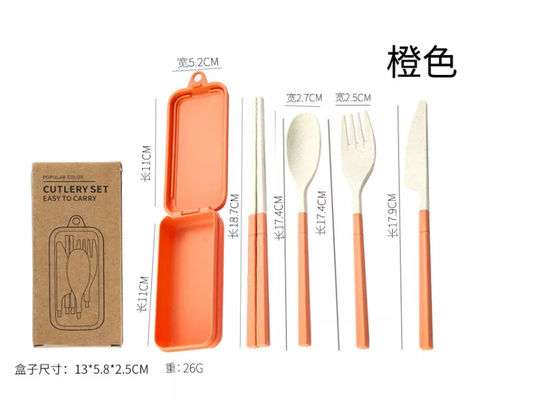 3 Parça Yemek Takımı Katlanır Yemek Çubukları Spork Sofra ile Ambalaj Kutusu Seyahat