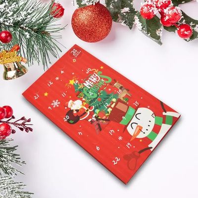 Geri Sayım Sürpriz Karton Hediye Kutuları Noel ISO Belgeli