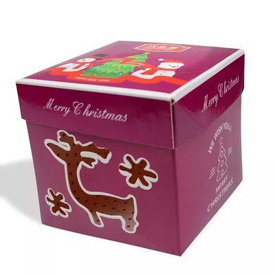 CMYK Ofset Baskı Noel Karton Hediyelik Kutular 6 X 3,5 X 3,5 İnç