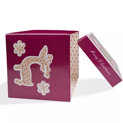 CMYK Ofset Baskı Noel Karton Hediyelik Kutular 6 X 3,5 X 3,5 İnç